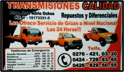 Servicio de Grúas Transmisiones Calidad